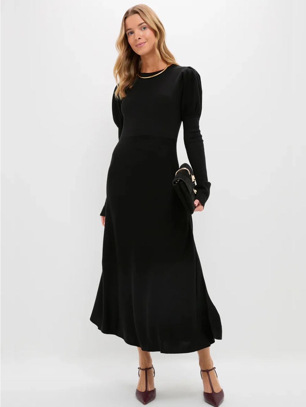 Tuckernuck Pomander Place Black Brielle Long Sleeve Maxi Sweater Dress sz S